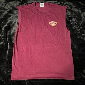 Burgundy Graphic Sleeveless Tee